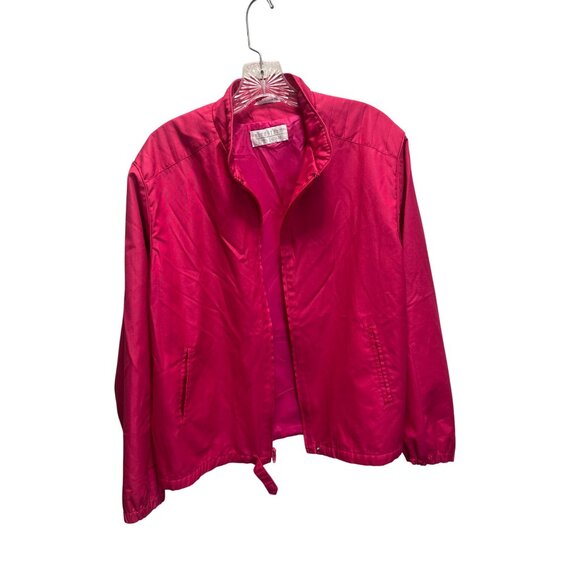 Vintage Nordstrom Town Square Womens Fuchsia Windbreaker Jacket With Zip Front & - Picture 7 of 7